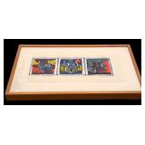 Framed Colored Triptych Serigraph