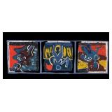 Framed Colored Triptych Serigraph