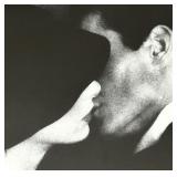 Black and White Framed Print Woman and Man Kissing