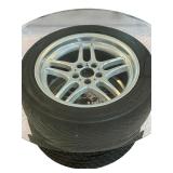 Unique Coffee Table Made with Tires and Glass Top