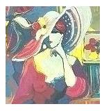 Petite Colorful Framed Portrait Painting Print