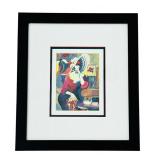 Petite Colorful Framed Portrait Painting Print
