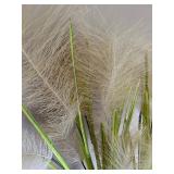 Gorgeous Vintage Faux Foliage in Glass Signed Glass Vase