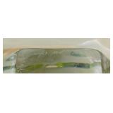 Gorgeous Vintage Faux Foliage in Glass Signed Glass Vase