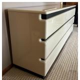 Postmodern Rougier High Gloss White Six Drawer Lacquered Dresser with Mirror