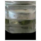 Gorgeous Vintage Faux Foliage in Glass Signed Glass Vase