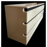 Postmodern Rougier High Gloss White Six Drawer Lacquered Dresser with Mirror