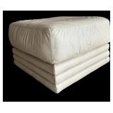 Oversized Natuzzi Leather Italian Chair and Ottoman