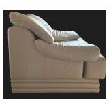 Oversized Natuzzi Leather Italian Chair and Ottoman