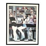 Vintage Framed Print "Half Moon Diner" by Gene Frances with Certificate of Authenticity