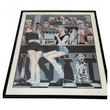 Vintage Framed Print "Half Moon Diner" by Gene Frances with Certificate of Authenticity