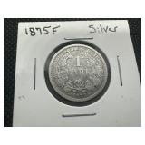 1875 F German Silver 1 Reichsmark