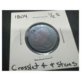 1804 Bust Half Cent, Crosslet 4 w/Stems, Holed