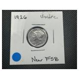 1926 Uncirculated Mercury Dime, Near FSB
