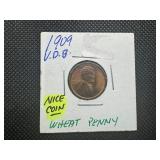 1909 VDB AU+ Red Lincoln Cent