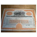 1950 Executed Railroad Stock Certificate, Rare - 2 Folds, Excellent Condition, Suitable for Framing