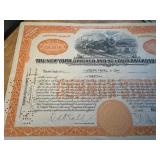 1950 Executed Railroad Stock Certificate, Rare - 2 Folds, Excellent Condition, Suitable for Framing