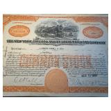 1950 Executed Railroad Stock Certificate, Rare - 2 Folds, Excellent Condition, Suitable for Framing