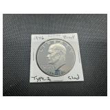 1976 S Proof TY2 Clad Ike Dollar, Pulled from Set
