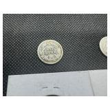 (2) Barber Quarters and (2) Barber Dimes, 1902O, 1911 and 1911, 1914