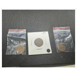 1889 IHead + (2) Better Date Lincoln Cents, VG+ 1920D and F 1918S