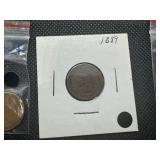 1889 IHead + (2) Better Date Lincoln Cents, VG+ 1920D and F 1918S