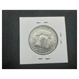 1957 D AU+ Franklin Half Dollar