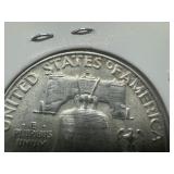 1957 D AU+ Franklin Half Dollar