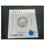 1944 AU Mercury Dime