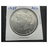 1925 High Grade Peace Dollar, AU+ or Better