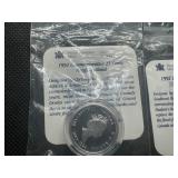 1992 (2) Proof Canadian Silver Commemorative Quarters w/COAs, Uncirculated - Sterling Silver, Manitoba, New Foundland