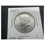 1964 D Uncirculated Kennedy Half