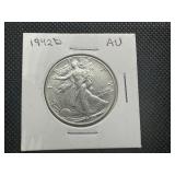 1942 D High Grad Walking Liberty Half, AU or Better