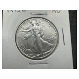 1942 D High Grad Walking Liberty Half, AU or Better