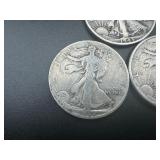 (3) Mid Minus Walking Liberty Halves