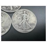 (3) Mid Minus Walking Liberty Halves