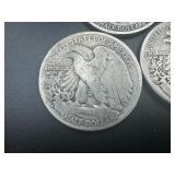 (3) Mid Minus Walking Liberty Halves