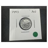 1943 AU Mercury Dime