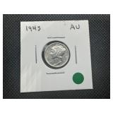 1943 AU Mercury Dime