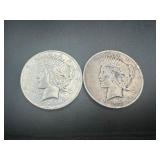 (2) Mid Grade Peace Dollars, 1922D and 1923D