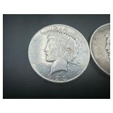 (2) Mid Grade Peace Dollars, 1922D and 1923D