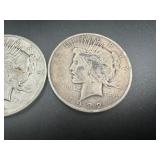 (2) Mid Grade Peace Dollars, 1922D and 1923D