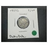 1927 S Better Date Mercury Dime