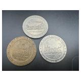 (3) Defunct Vegas Casino Gaming Tokens