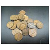 (25) Mix Date Wheat Pennies