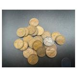 (25) Mix Date Wheat Pennies