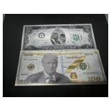 (2) 1st Term President Trump Memorial Bills, Rarer 1st Term Memorabilia Gold/Silver Embossed