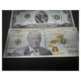 (2) 1st Term President Trump Memorial Bills, Rarer 1st Term Memorabilia Gold/Silver Embossed
