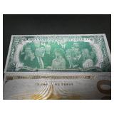 (2) 1st Term President Trump Memorial Bills, Rarer 1st Term Memorabilia Gold/Silver Embossed