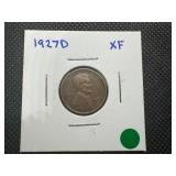 1927 D XF Lincoln Penny